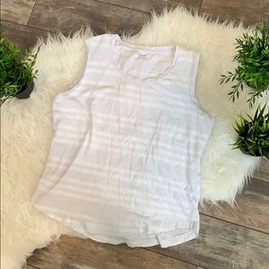 EUC Madewell Muscle Tank - white, striped sz med